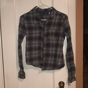 Fitted Blue Plaid Shirt